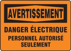 BILINGUAL FRENCH SIGN – ELECTRICAL