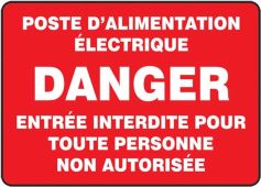 BILINGUAL FRENCH SIGN – ELECTRICAL