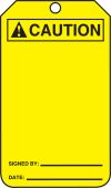 ANSI Caution Safety Tag: Blank - Signature - Date