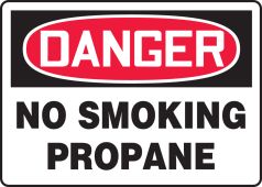 OSHA Danger Safety Sign: No Smoking - Propane