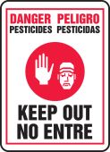 Bilingual Danger Safety Sign: Pesticides - Keep Out