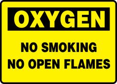 Oxygen Safety Sign: No Smoking No Open Flames