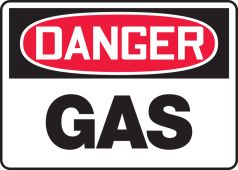 OSHA Danger Safety Sign: Gas