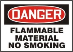 OSHA Danger Safety Sign: Flammable Material - No Smoking