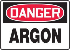 OSHA Danger Safety Sign: Argon