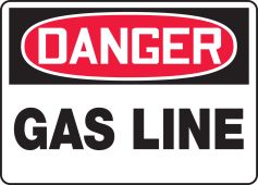 OSHA Danger Safety Sign: Gas Line