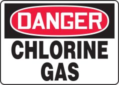 OSHA Danger Safety Sign: Chlorine Gas