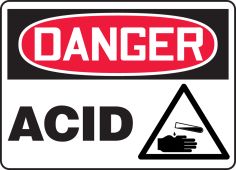 OSHA Danger Safety Sign: Acid