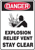 OSHA Danger Safety Sign: Explosion Relief Vent - Stay Clear