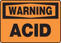 OSHA Warning Safety Sign: Acid