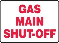 Safety Sign: Gas Main Shut-Off