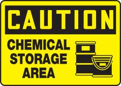 OSHA Caution Safety Sign: Chemical Storage Area