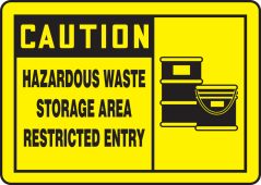 7 x 10 Inches Dura-Fiberglass AccuformCaution Hazardous Material Safety Sign MELC642XF 