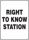 Safety Sign: Right To Know Station