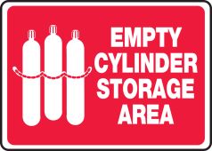 Safety Sign: Empty Cylinder Storage Area