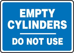 Safety Sign: Empty Cylinders - Do Not Use