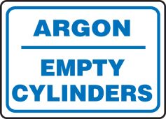 Safety Sign: Argon - Empty Cylinders