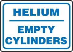 Safety Sign: Helium - Empty Cylinders