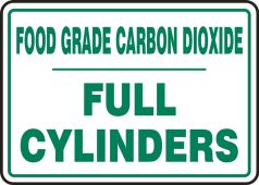 Cylinder Sign: Food Grade Carbon Dioxide Cylinder Status