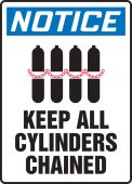 OSHA Notice Cylinder Sign: Keep All Cylinders Chained