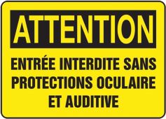 BILINGUAL FRENCH SIGN – EYE & EAR PROTECTION