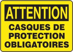 BILINGUAL FRENCH SIGN – HARD HAT