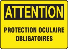 BILINGUAL FRENCH SIGN – EYE PROTECTION