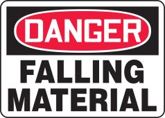 OSHA Danger Safety Sign: Falling Material
