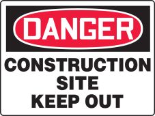 BIGSigns™ OSHA Danger Safety Sign: Construction Site-Keep Out