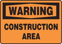 OSHA Warning Safety Sign: Construction Area