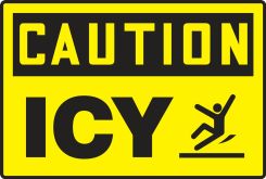 OSHA Caution Safety Sign: Icy