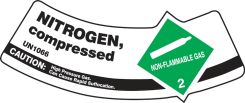 Cylinder Shoulder Labels: Nitrogen, Compressed
