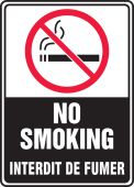 French Bilingual Smoking Control Sign: No Smoking - Interdit De Fumer
