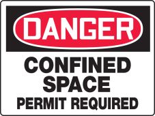 BIGSigns™ OSHA Danger Safety Sign: Confined Space - Permit Required