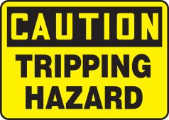 OSHA Caution Safety Sign: Tripping Hazard