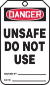 Jumbo OSHA Danger Safety Tag: Unsafe - Do Not Use