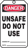 OSHA Danger Safety Tag: Unsafe - Do Not Use