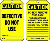 OSHA Caution Safety Tag: Defective - Do Not Use