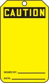 Jumbo OSHA Caution Safety Tag: Signed By - Date (Yellow)