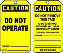 Jumbo OSHA Danger Safety Tag: Do Not Operate