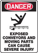 OSHA Danger Safety Sign: Exposed Conveyors And Moving Parts Can Cause Severe Injury