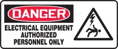 OSHA Danger Safety Sign: Electrical Equipment - Authorized Personnel Only Graphic