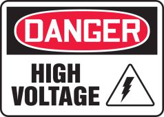 OSHA Danger Safety Sign: High Voltage With Graphic
