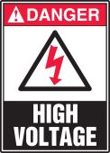 ANSI Danger Safety Sign: High Voltage