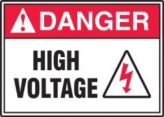 ANSI Danger Safety Sign: High Voltage