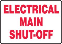 Safety Sign: Electrical Main Shut-Off