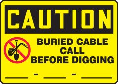 OSHA Caution Safety Label: Buried Cable - Call Before Digging