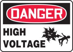OSHA Danger Safety Sign: High Voltage with Graphic