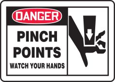 OSHA Danger Safety Sign: Pinch Point - Watch Your Hands