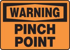 OSHA Warning Safety Sign - Pinch Point